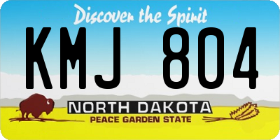ND license plate KMJ804