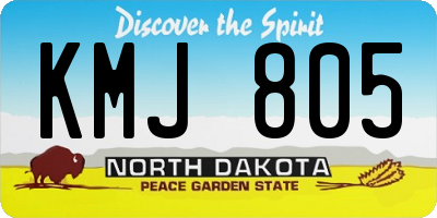 ND license plate KMJ805