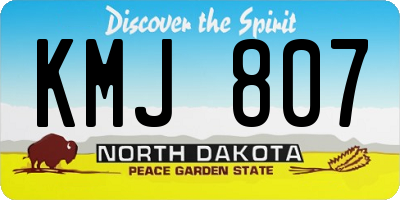 ND license plate KMJ807