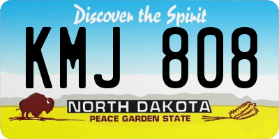 ND license plate KMJ808