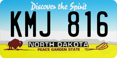 ND license plate KMJ816