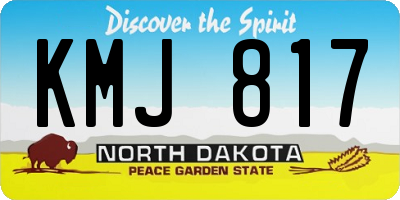 ND license plate KMJ817