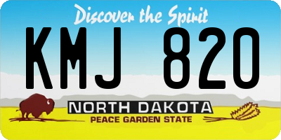 ND license plate KMJ820