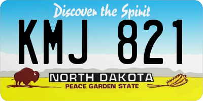 ND license plate KMJ821