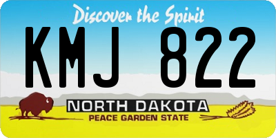 ND license plate KMJ822