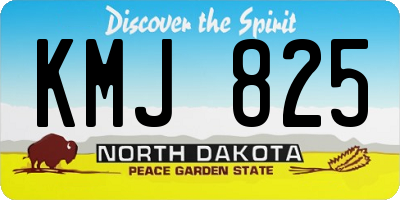 ND license plate KMJ825