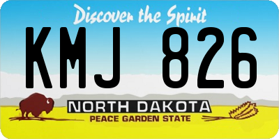 ND license plate KMJ826