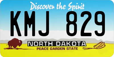 ND license plate KMJ829