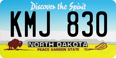 ND license plate KMJ830