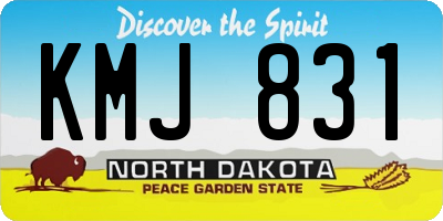 ND license plate KMJ831