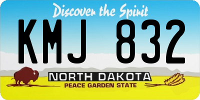 ND license plate KMJ832