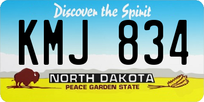 ND license plate KMJ834