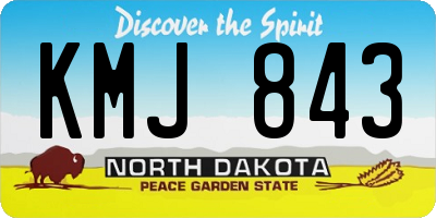 ND license plate KMJ843