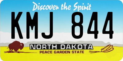ND license plate KMJ844