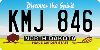 ND license plate KMJ846