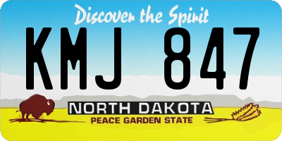 ND license plate KMJ847