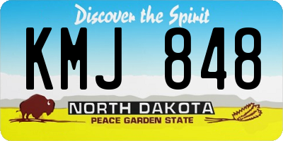 ND license plate KMJ848