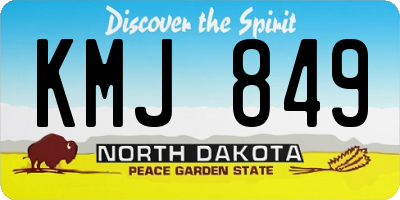 ND license plate KMJ849