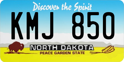 ND license plate KMJ850