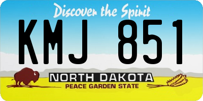 ND license plate KMJ851