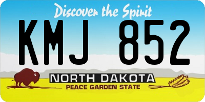 ND license plate KMJ852