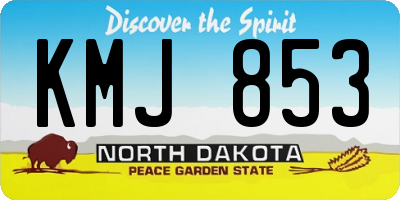 ND license plate KMJ853