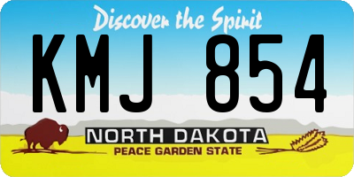 ND license plate KMJ854