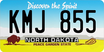 ND license plate KMJ855