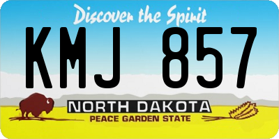 ND license plate KMJ857