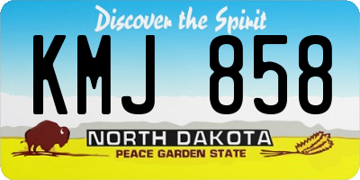 ND license plate KMJ858