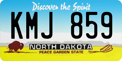 ND license plate KMJ859
