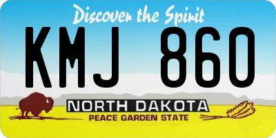 ND license plate KMJ860