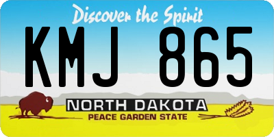 ND license plate KMJ865