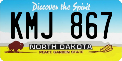 ND license plate KMJ867