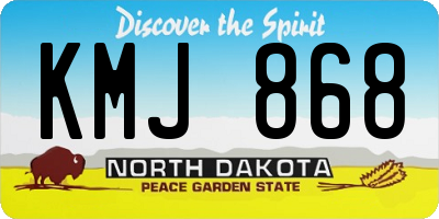 ND license plate KMJ868