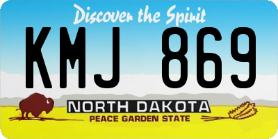 ND license plate KMJ869