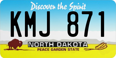 ND license plate KMJ871