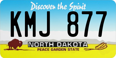 ND license plate KMJ877
