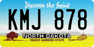 ND license plate KMJ878