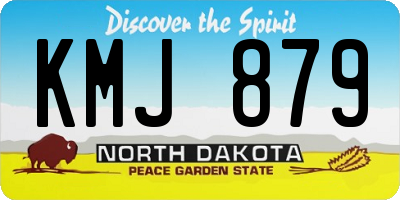ND license plate KMJ879