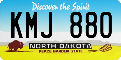 ND license plate KMJ880