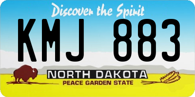 ND license plate KMJ883