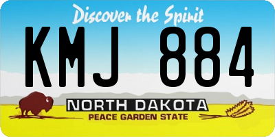 ND license plate KMJ884