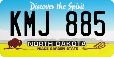 ND license plate KMJ885