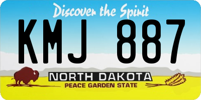 ND license plate KMJ887