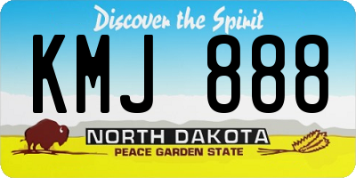 ND license plate KMJ888