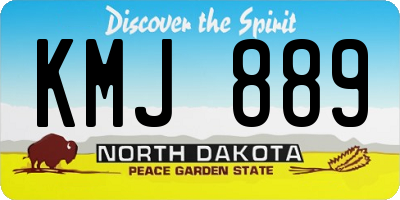 ND license plate KMJ889