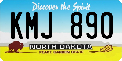 ND license plate KMJ890