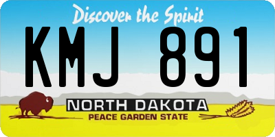 ND license plate KMJ891