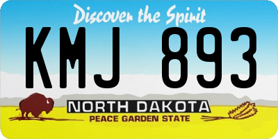 ND license plate KMJ893